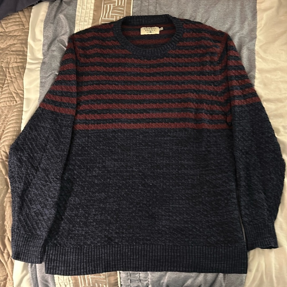 The Normal Brand Striped Knit Crewneck XXL Pullover Sweater 100% Cotton EUC